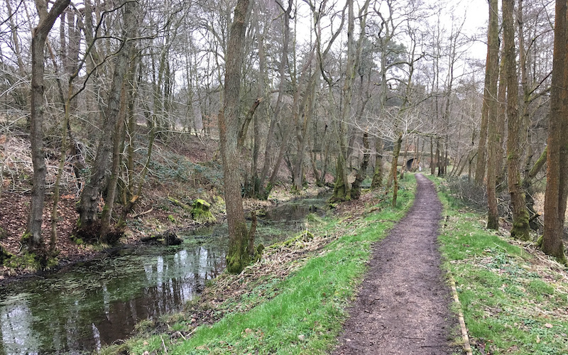 New towpath beside the Uttoxeter Canal at Bridge 70, February 2018